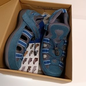 NEW Orthofeet 12 WIDE Women's Verona Fisherman Sandal Blue